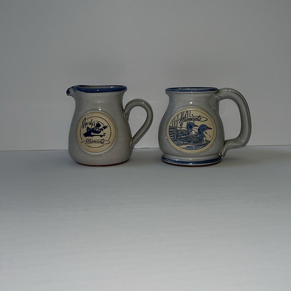 Byerly’s Minnesota Pottery Creamer and Minnesota Pottery Mug Cup Coffee Tea x2 - Picture 3 of 16